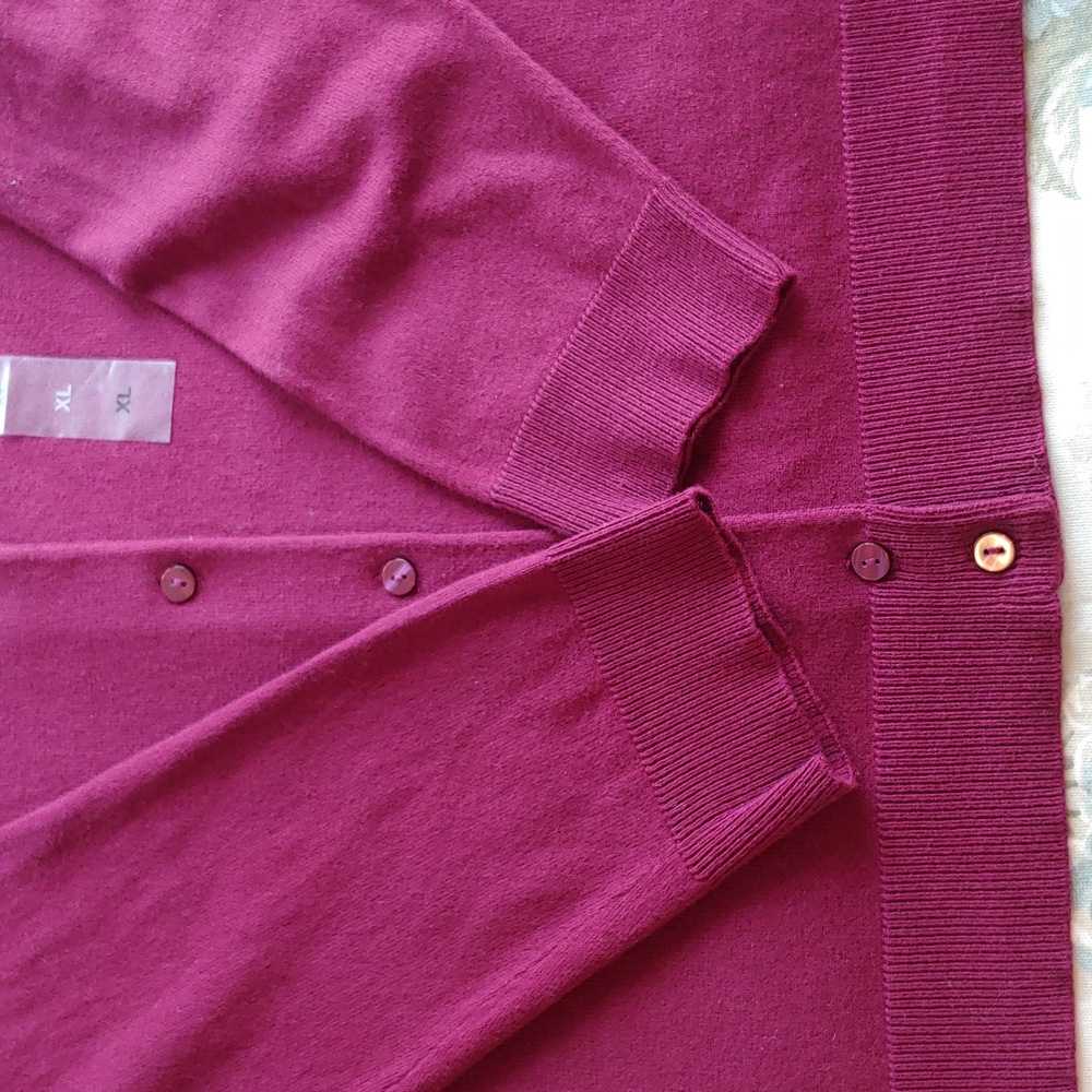 Karen Scott Women's Merlot Red Cardigan Long Sleeves Size XL NWT - Picture 12 of 17